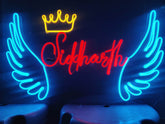 Custom Name Angel Wings | Personalised Neon Sign | Custom Neon Sign Bar | Wedding gift for Couple - BBD GIFTS